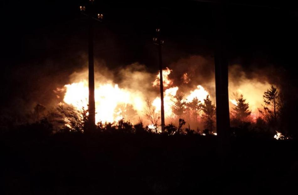 The fire which raged near Waipori No 2 power station had a 1.5km front and was 50m-100m deep at...