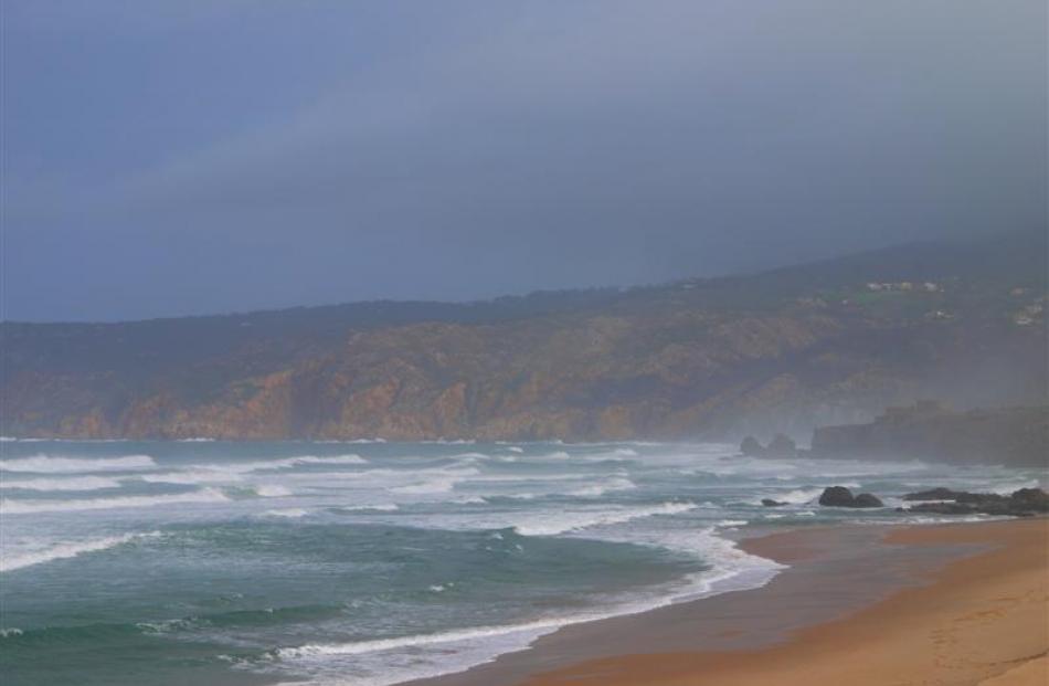 The golden sands of Guincho Beach stretch for miles on a calm morning. Photos by Gwyneth Hyndman.