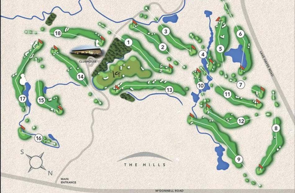 The Hills golf course map.