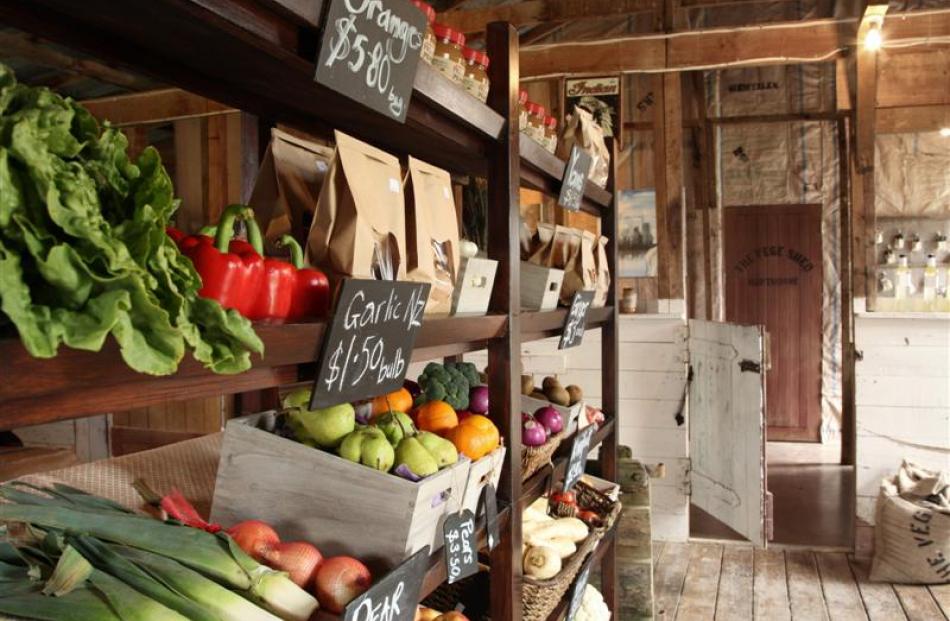 The interior of Steve and Heather Wilkins' vege shed.