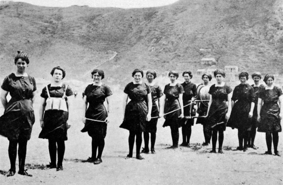 The ladies' reel team for the Maranui Surf and Life-saving Club in Wellington. - Otago Witness, 3...