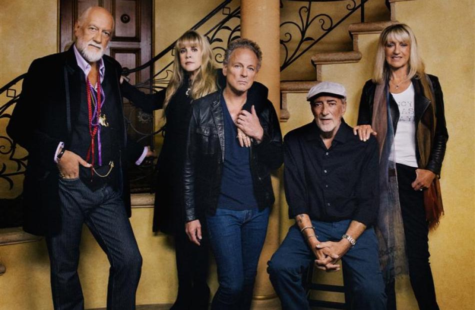 The line-up .. . Mick Fleetwood, Stevie Nicks, Lindsey Buckingham, John McVie and Christine McVie...