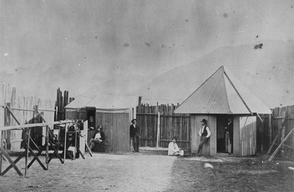 The Melbourne St site set up in Queenstown by an American scientific party for the observation of...
