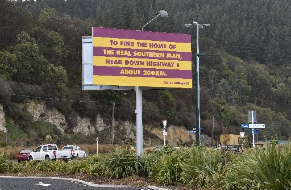 The offending billboard outside Forsyth Barr Stadium which has raised the hackles of Otago rugby...