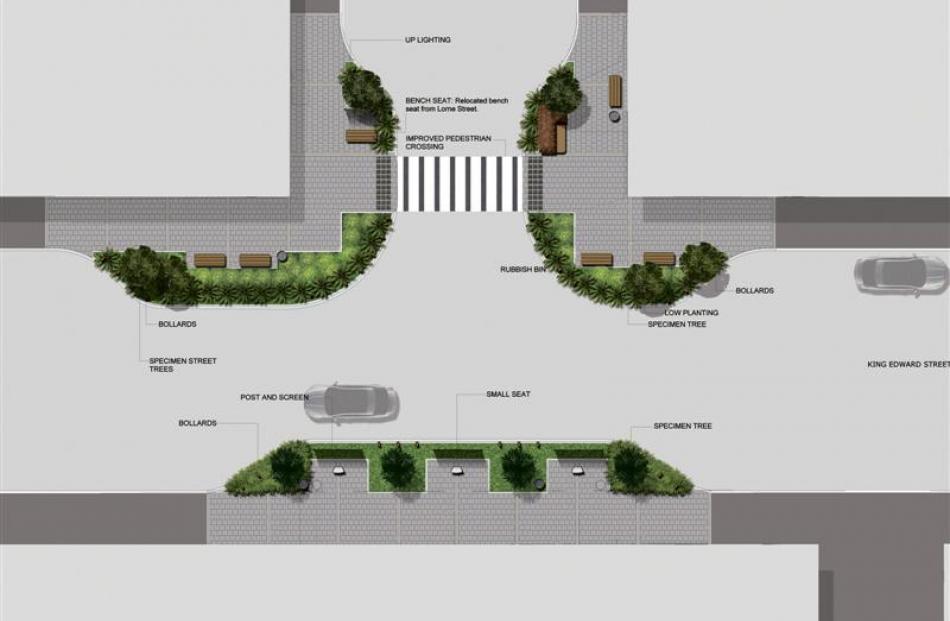 The planned footpath "build-out".