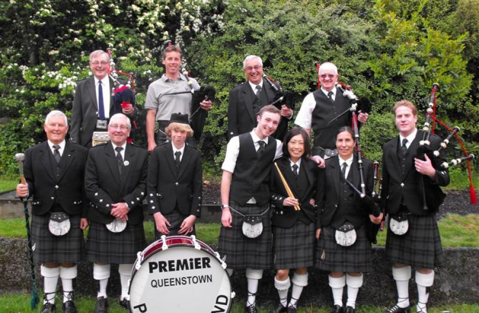 The Queenstown and Southern Lakes Highland Pipe Band in Queenstown last week. The pipers will all...