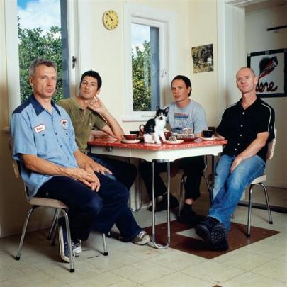 The reformed band for its 2005 tour (from left) David Wood, John Collie, Shayne Carter and Mark...