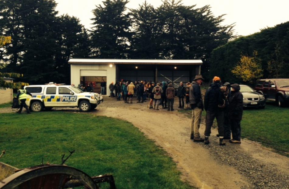 The search base for missing hunter Murray Edge in Canterbury yesterday. Photo by NZ Police