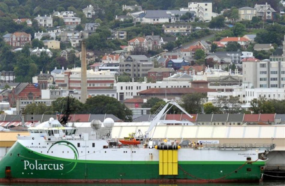 The seismic survey ship Polarcus Alima in Dunedin in 2012. New Zealand Oil and Gas has now...