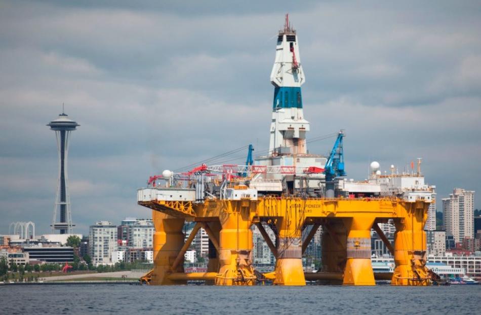 The Shell Oil Company's Arctic drilling rig Polar Pioneer in Seattle in May this year. REUTERS...
