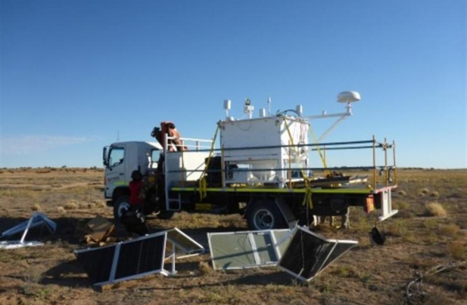 The super-pressure balloon payload on the ground in Queensland. Photo by Ravi Sood.