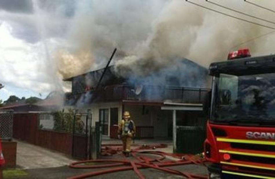 The upper floor of the Motu's house was destroyed in the fire. Photo by APNZ.