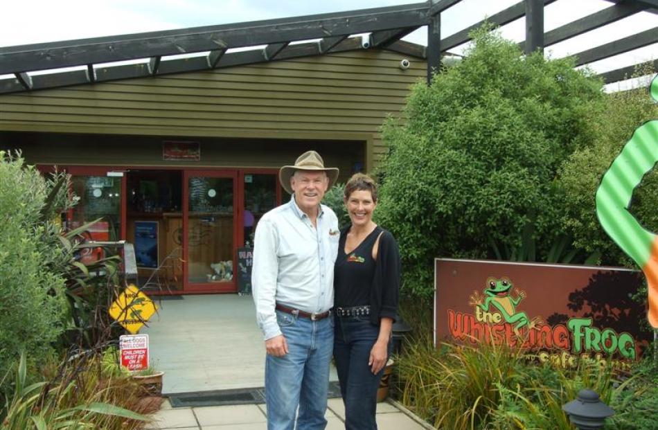 The Whistling Frog Cafe owners Paul and Lynn Bridson, outside the cafe. Photos by Helena de Reus.