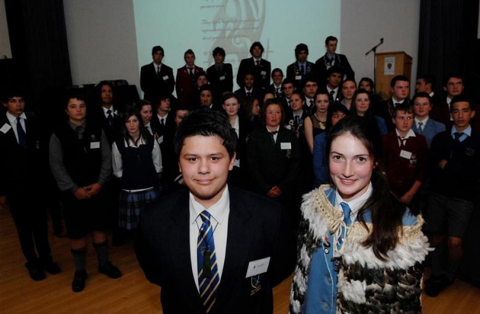 The winner of the University of Otago award for commitment to te reo Maori, Isaac MacCreadie (18)...