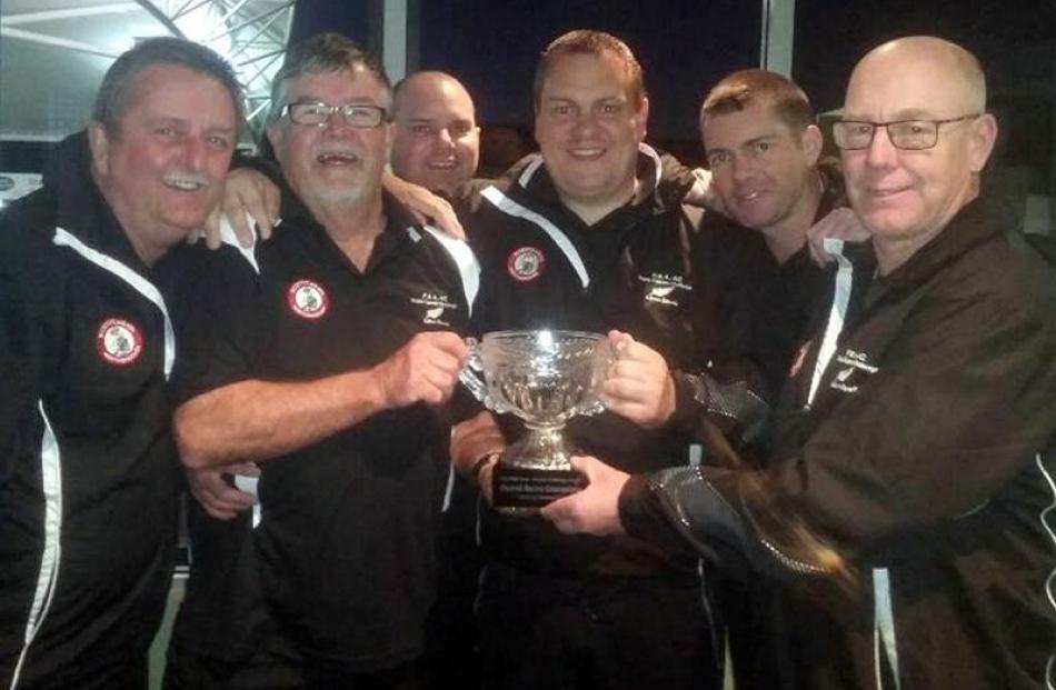 The winning New Zealand PBA bowls team of (from left) Rob Ashton (Auckland), Ken Walker (Dunedin)...