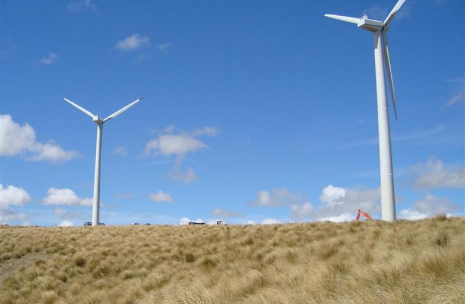 These wind towers near Roxburgh should soon be generating Otago's first wind-powered electricity.