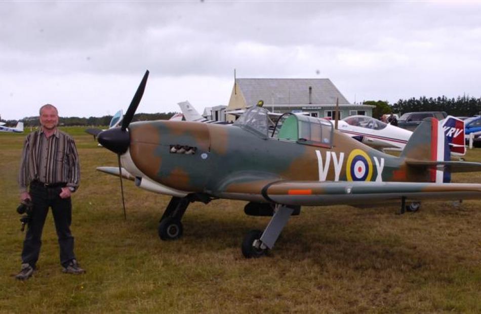 This replica Hawker Hurricane flown by Bob Gibson, of Mosgiel, joined the North Otago Aero Club's...