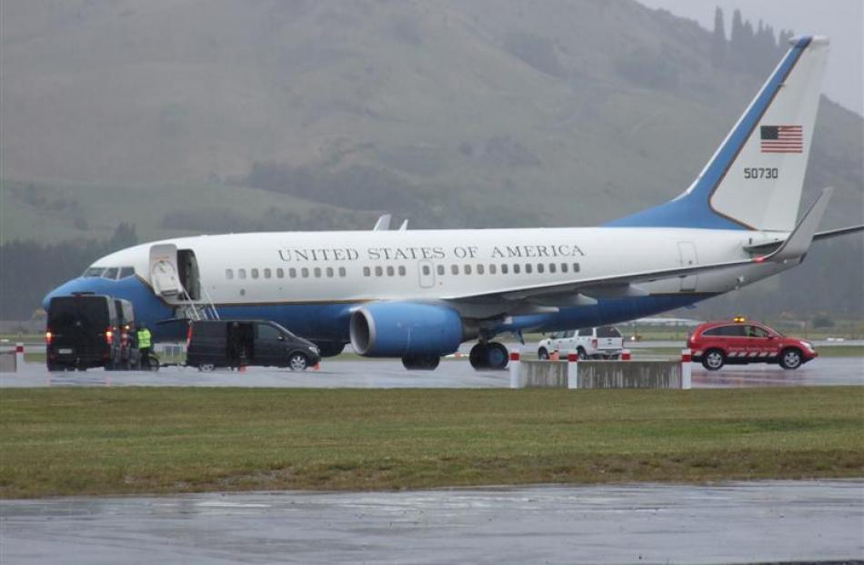 This United States plane flew into Queenstown Airport yesterday afternoon for a multinational air...