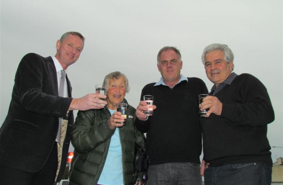 Toasting the signing of a memorandum of agreement yesterday between four North Otago rural water...