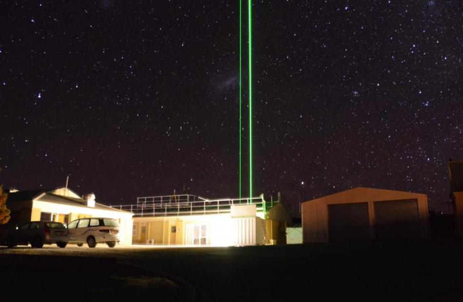 Two 'lidar' instruments operate at night at the Niwa  site at Lauder, as part of the Deepwave...