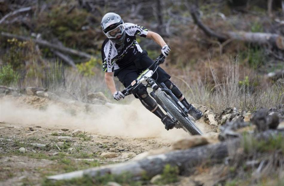 U23 World Cup Cross-Country winner Anton Cooper, of Christchurch, rides down a trail on Signal...