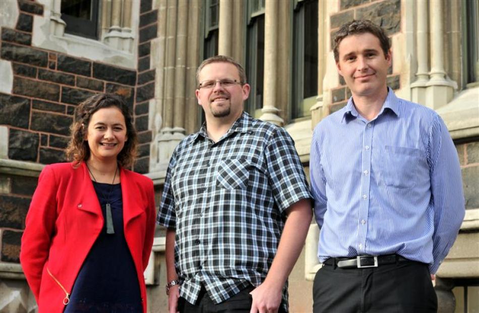 University of Otago researchers (from left) Dr Lisa Te Morenga, Dr Euan Rodger and Dr James...