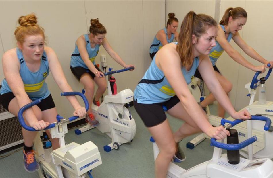 University of Otago rowers (from left) Annabelle Ronald, Morgan Shepherd, Holly Greenslade,...