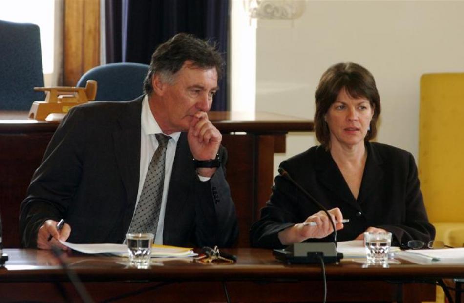 University of Otago vice-chancellor Prof Harlene Hayne and Chancellor John Ward yesterday during...