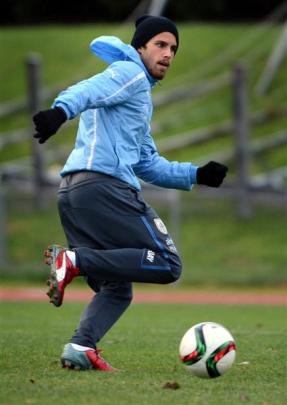 Uruguayan under-20 midfielder Diego Poyet trains at the Caledonian Ground yesterday. Photo by...