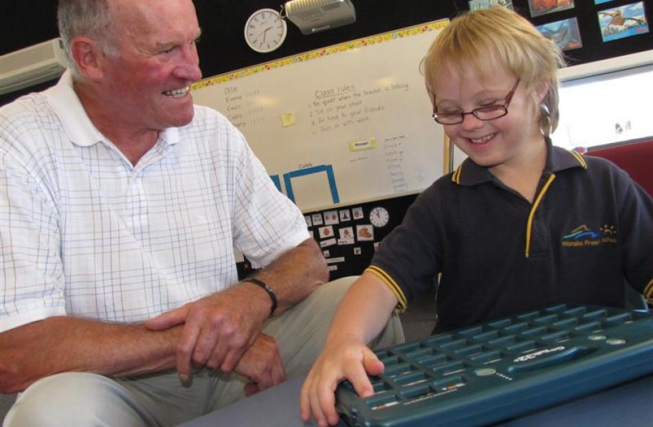 Wanaka Primary School pupil Caleb Smith, who has Down Syndrome, shows Upper Clutha Children's...