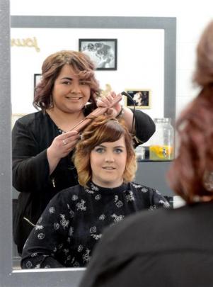 Wanderlust Hair Art co-owners Ashleigh Cole (standing) and Mandy van Turnhout. Photos by LInda...
