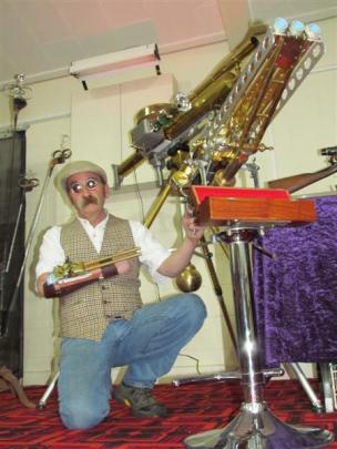 Warren Phillips, from Christchurch, brought some of the ''prototype failures'' of weapons he has...