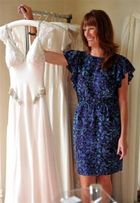 wedding dress designer Jamie Richards in the newly-created Bridal Lounge at the Rockbourne...