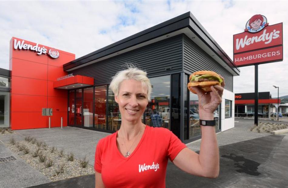 Wendy's NZ chief executive Danielle Lendich outside the chain's new outlet in Andersons Bay Rd....