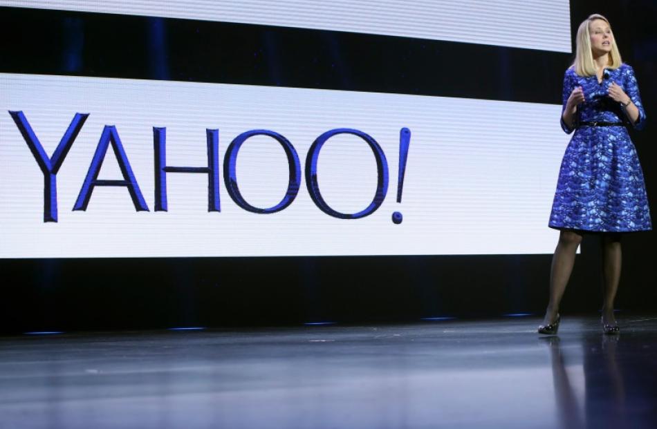 Yahoo CEO Marissa Mayer speaks during her keynote address at the annual Consumer Electronics Show...