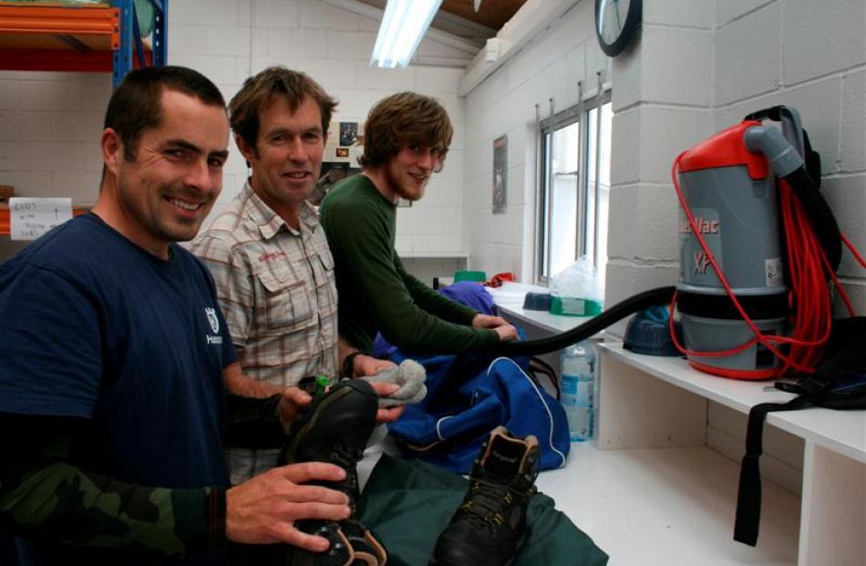 Yellow-Eyed Penguin trust field ranger Leith Thomson (left), of Dunedin,  and Dunedin-based...