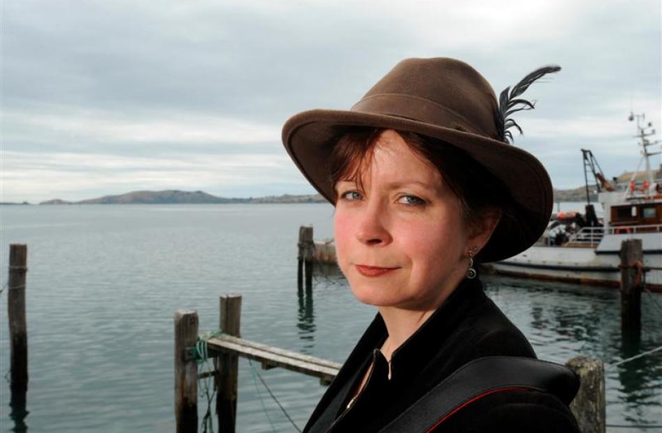 Zoe Young at Port Chalmers yesterday, where her grandmother last saw her first husband, Captain...