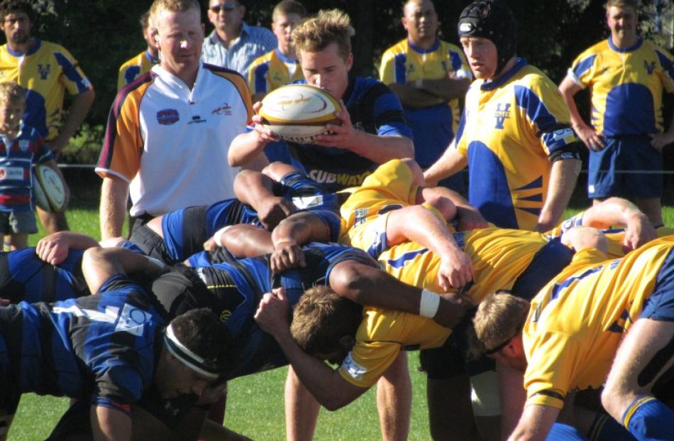 Action from today's Valley v Excelsior game. Photo: Hayden Meikle