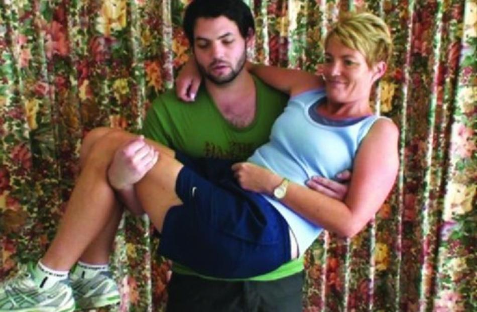 Campbell Patterson’s work Lifting my Mother for as Long as I Can (2010), a single channel DVD ...