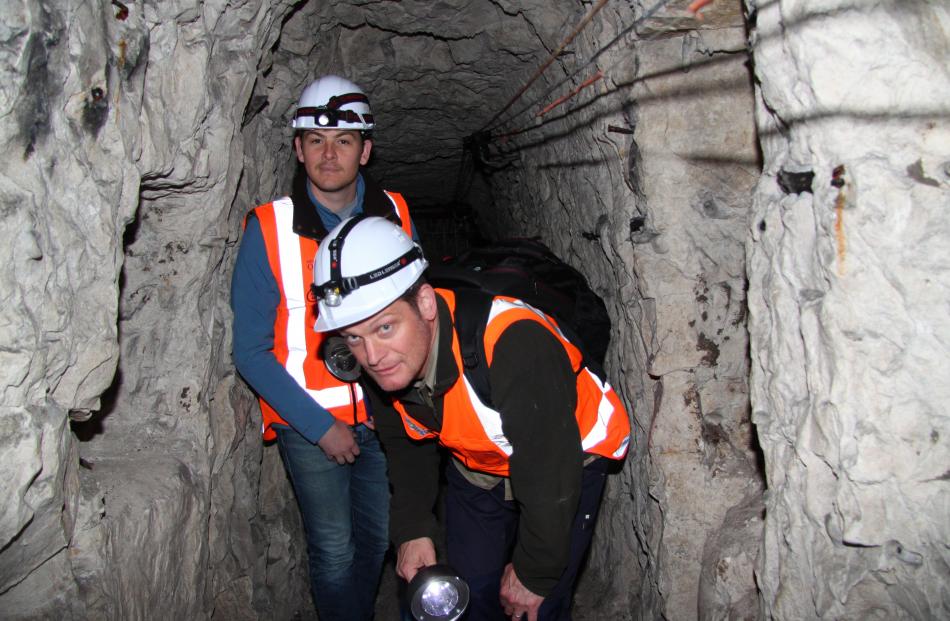 Chris Page (left) and Richard Hemi investigate tunnels dug by New Zealand troops at Arras. Photo:...