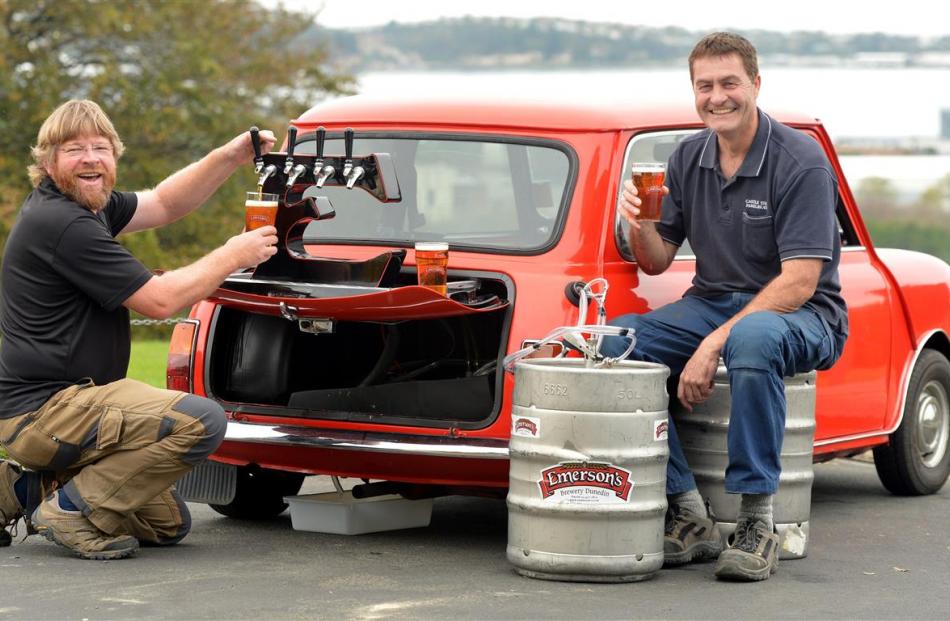 Emerson’s Brewery founder Richard Emerson (left) and Castle Street Panel Beaters director Nigel...