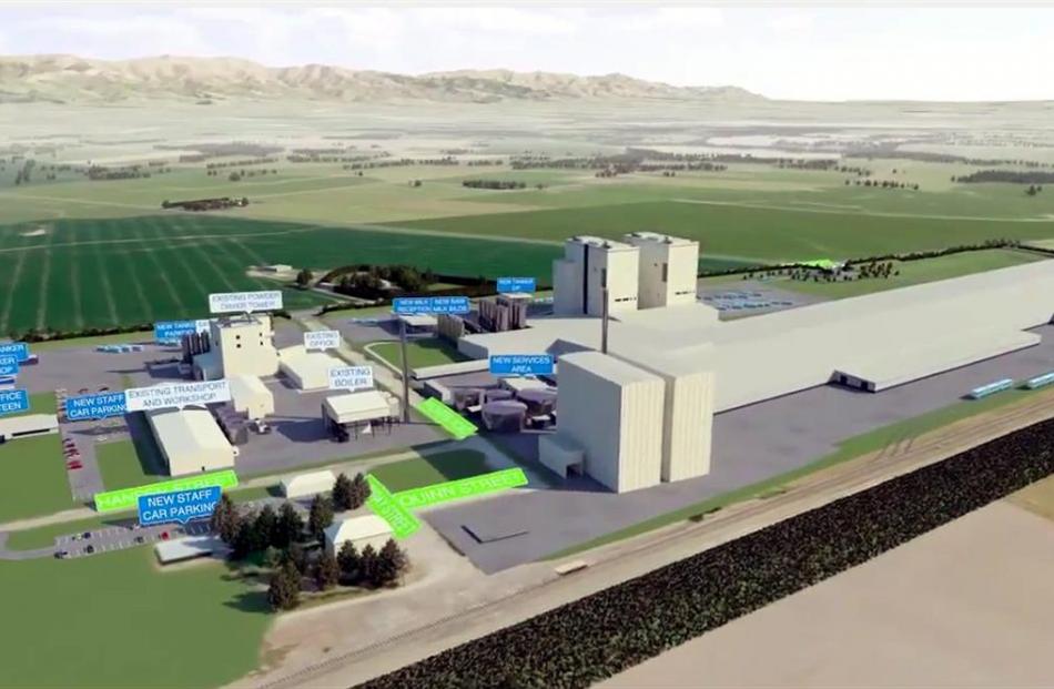 Fonterra’s proposed expansion at its Studholme plant.  Images by youtube.