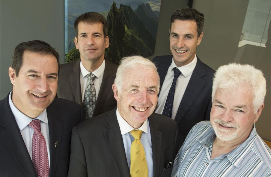 Hawaiki investor group members (from left) Remi Galasso, Laurent LeBreton, Sir Eion Edgar, Hamish...