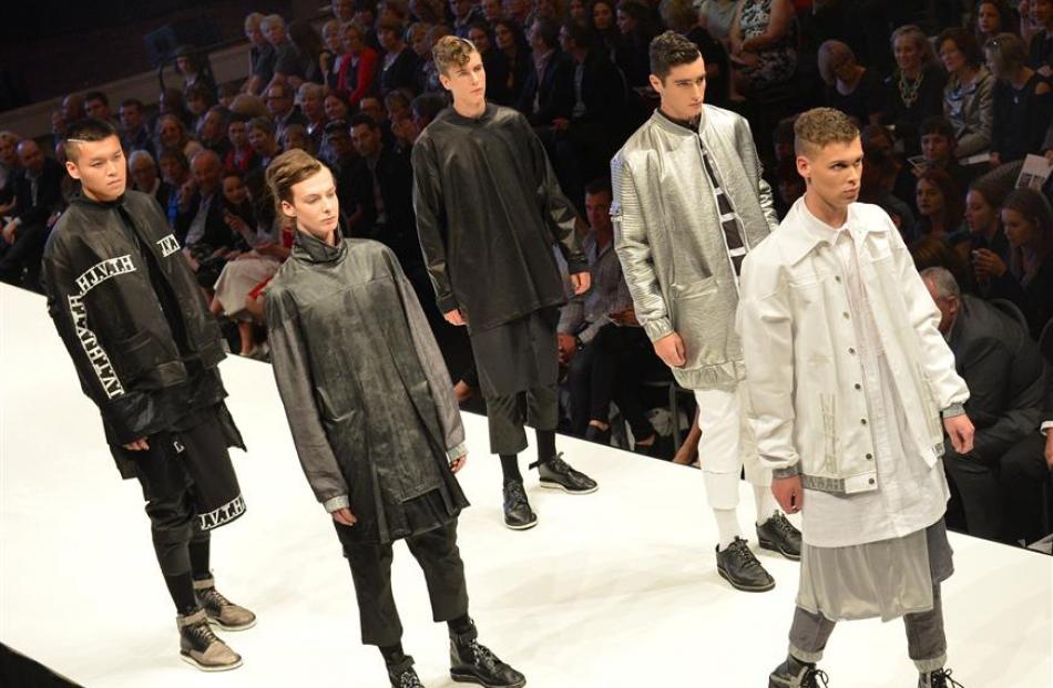 Models show Jack Hill’s latest designs during last month’s emerging designer show at the Dunedin...