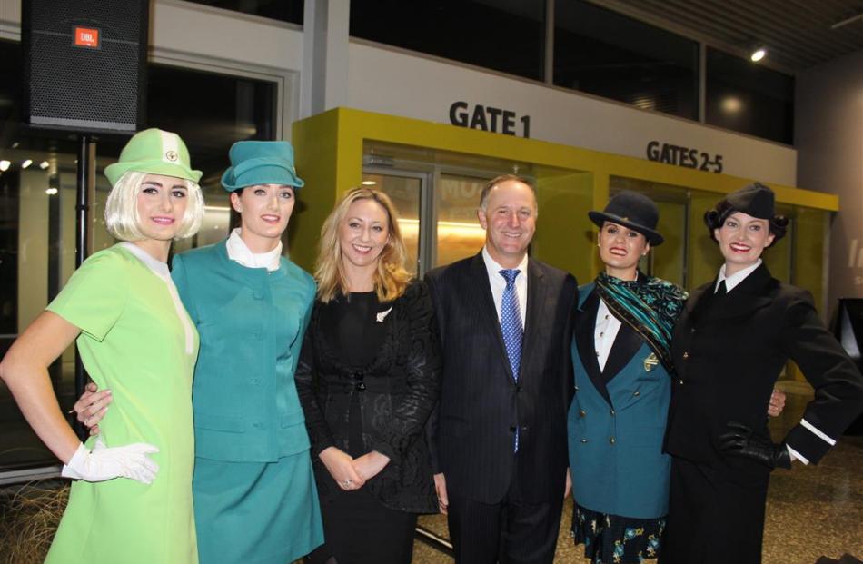 Prime Minister John Key and Invercargill MP Sarah Dowie (centre) at  last night’s official...