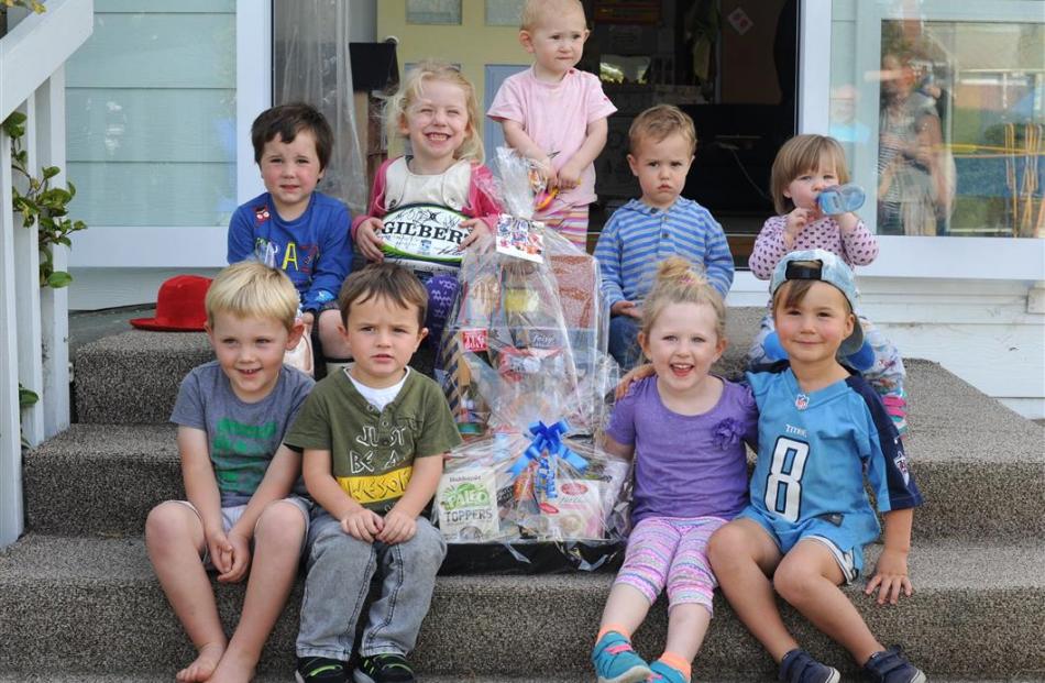 Roslyn Maori Hill Playcentre children  (back, from left) Eli Toschi (3), Amelia Galbraith (4),...