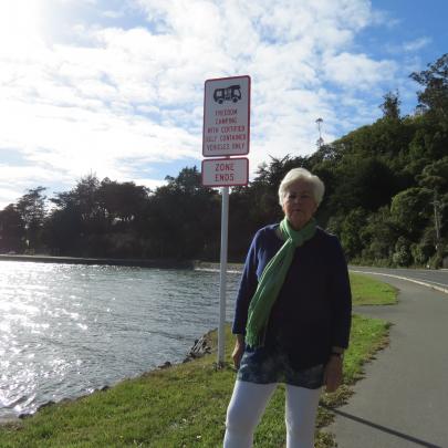 Spelling it out ...  Otago Peninsula Community Board chairwoman Christine Garey says signs, like...