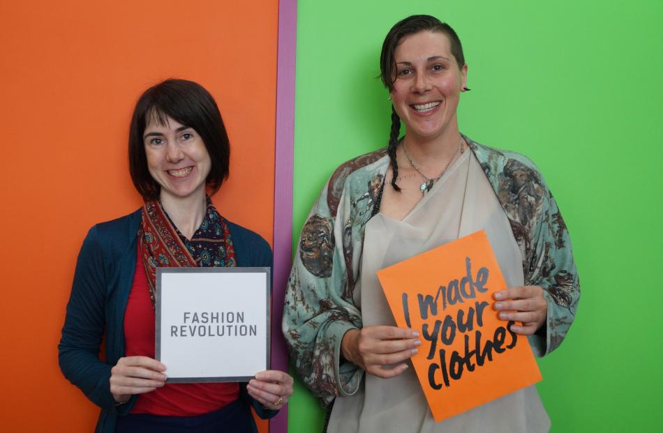 The co-founders of Dunedin  eco fashion hub Just Atelier,  Fiona Jenkin (left) and Fiona Clements...