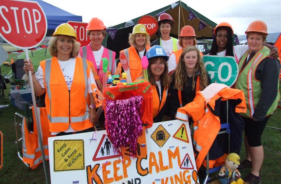 The Keep Calm and Keep Walking team from Clyde won the prize for the best-dressed tent site. Team...
