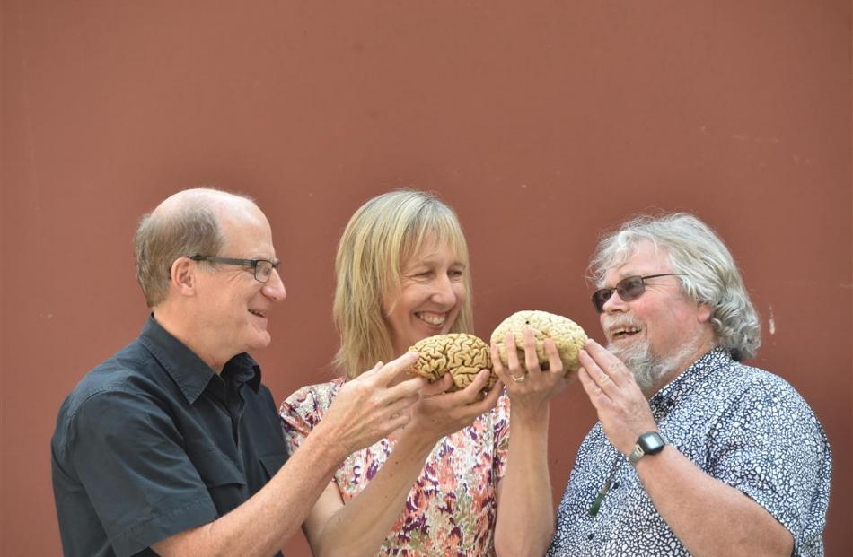 University of Otago researchers Prof Cliff Abraham (left), Dr Joanna Williams, and Prof Warren...